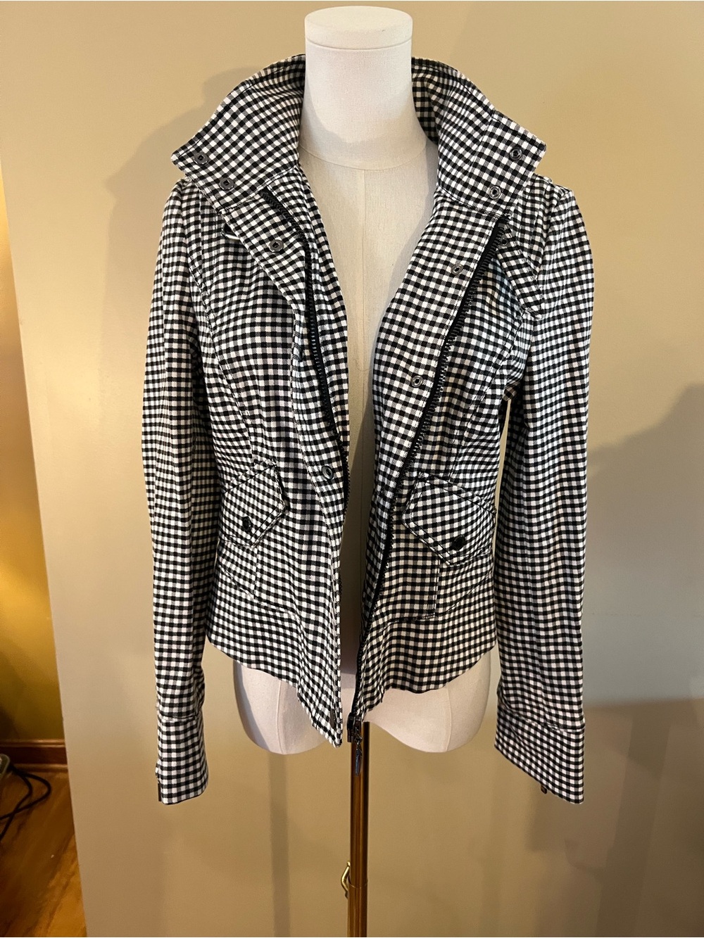 WHBM Black & White Gingham Women's Jacket